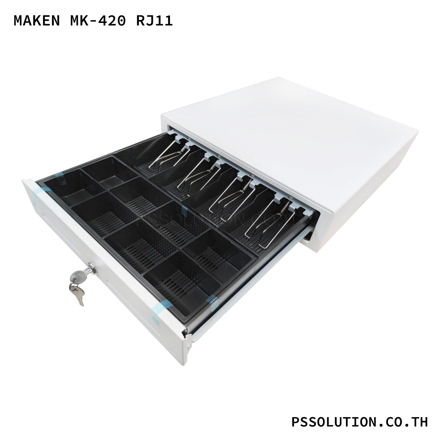 ลิ้นชักเก็บเงินสีขาว MAKEN MK-420 RJ11